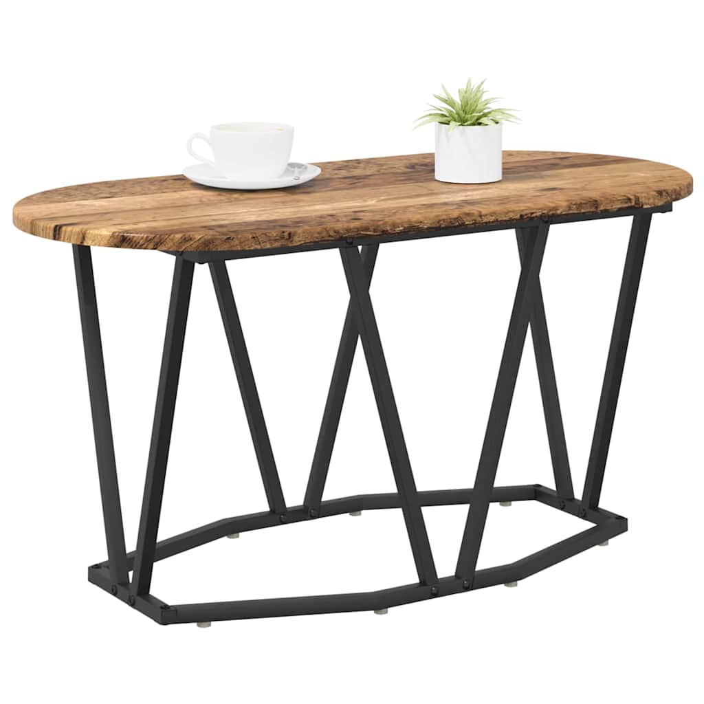 Couchtisch Altholz 80 x 40 x 40.5 cm Sperrholz und Metall