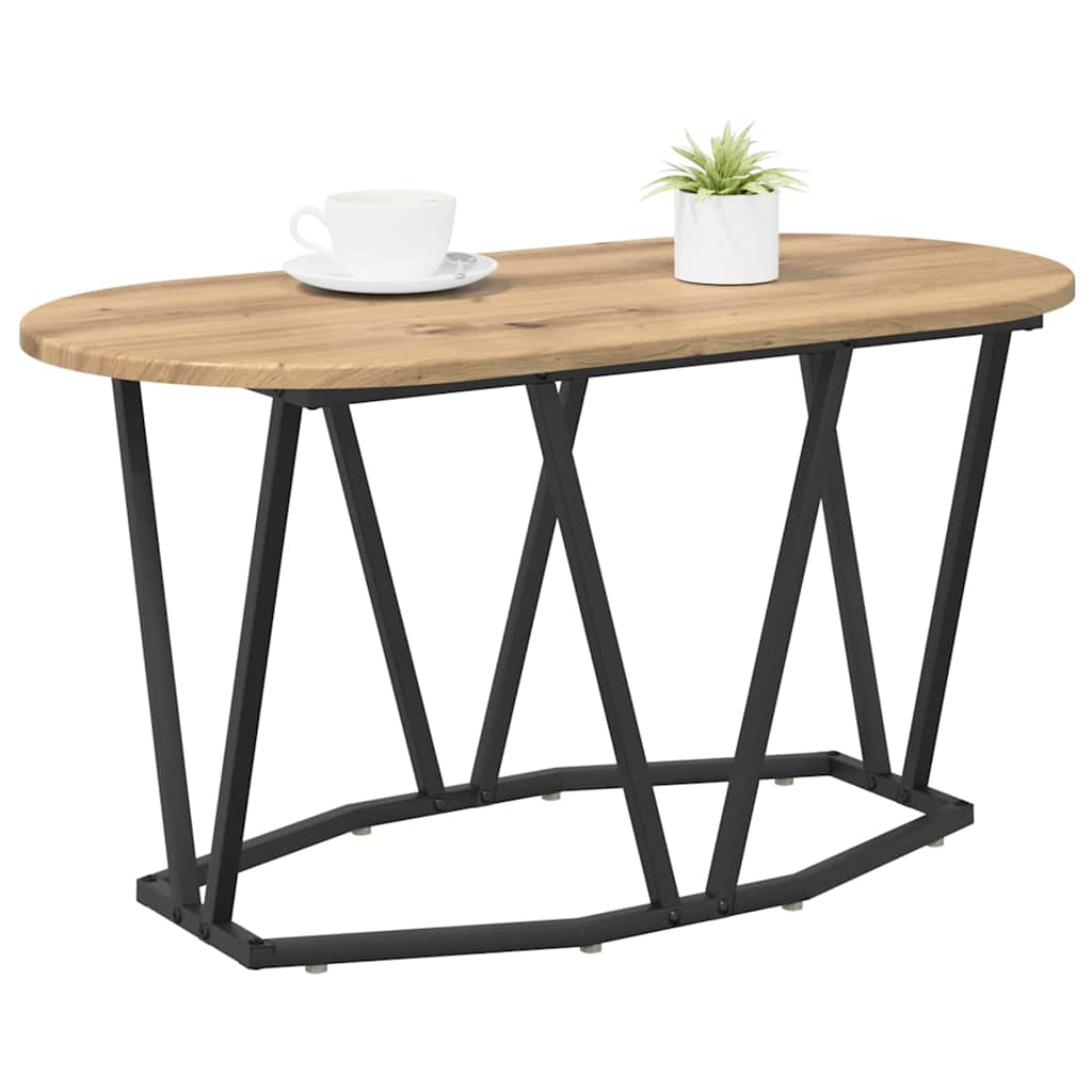 Couchtisch Artisan-Eiche 80 x 40 x 40.5 cm Sperrholz und Metall