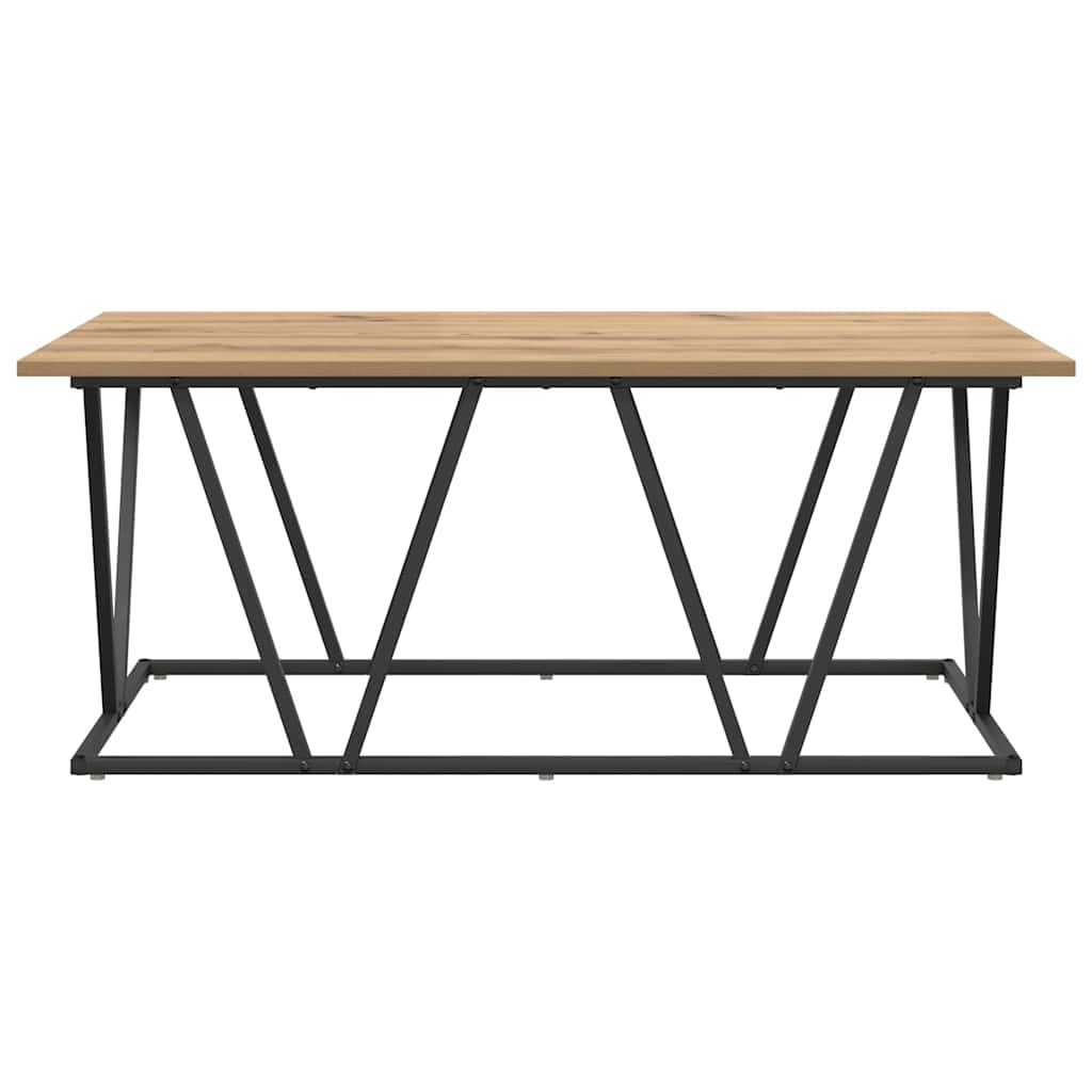 Couchtisch Artisan-Eiche 100 x 50 x 40 cm Sperrholz und Metall