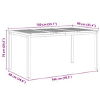 Esstisch Braun 150 x 90 x 75 cm Massivholz Teak