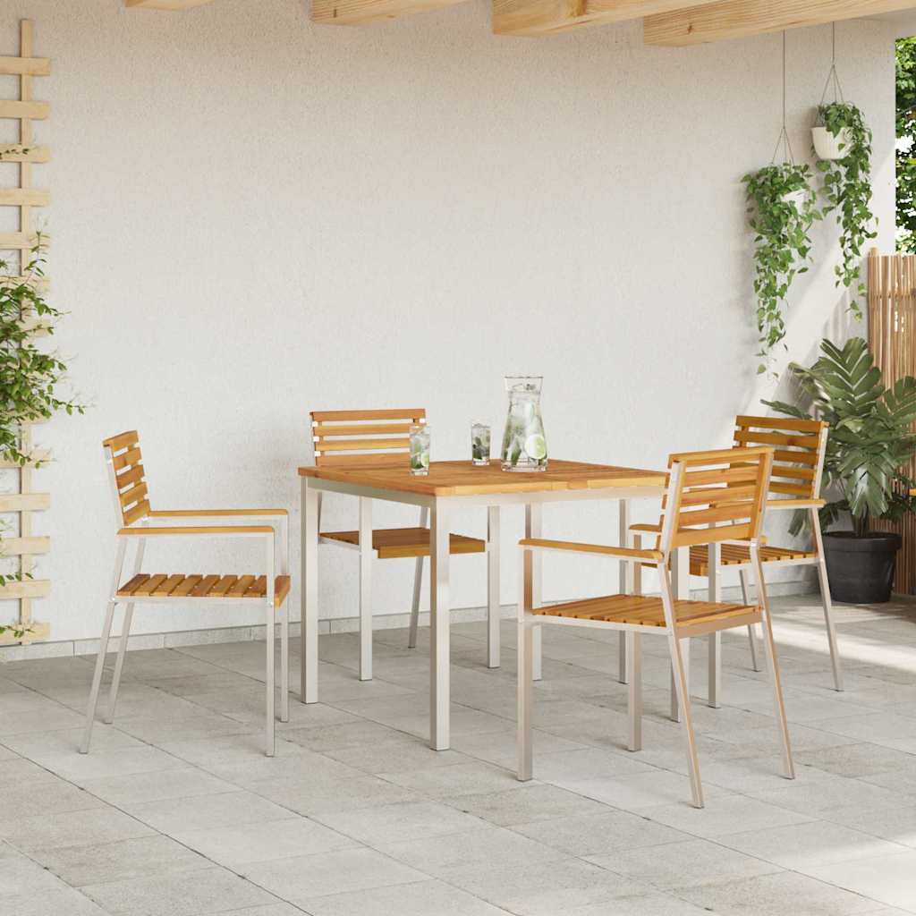Gartenstuhl 4 pcs Öl-Natur 56 x 54,5 x 87 cm Massivholz Akazie