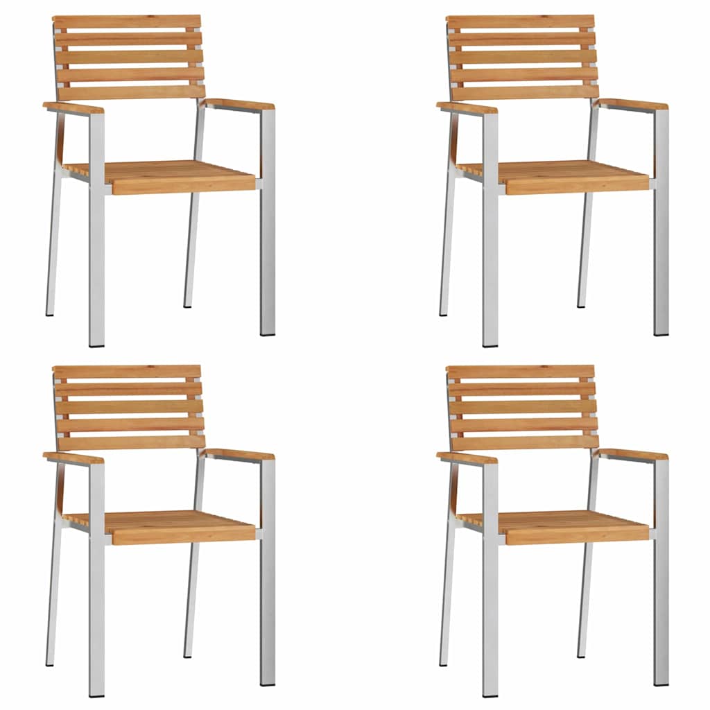 Gartenstuhl 4 pcs Öl-Natur 56 x 54,5 x 87 cm Massivholz Teak