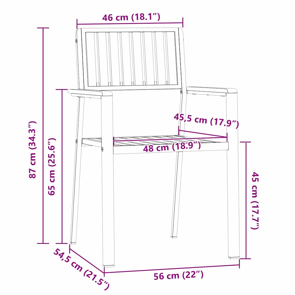 Gartenstuhl 4 pcs Öl-Natur 56 x 54,5 x 87 cm Massivholz Teak