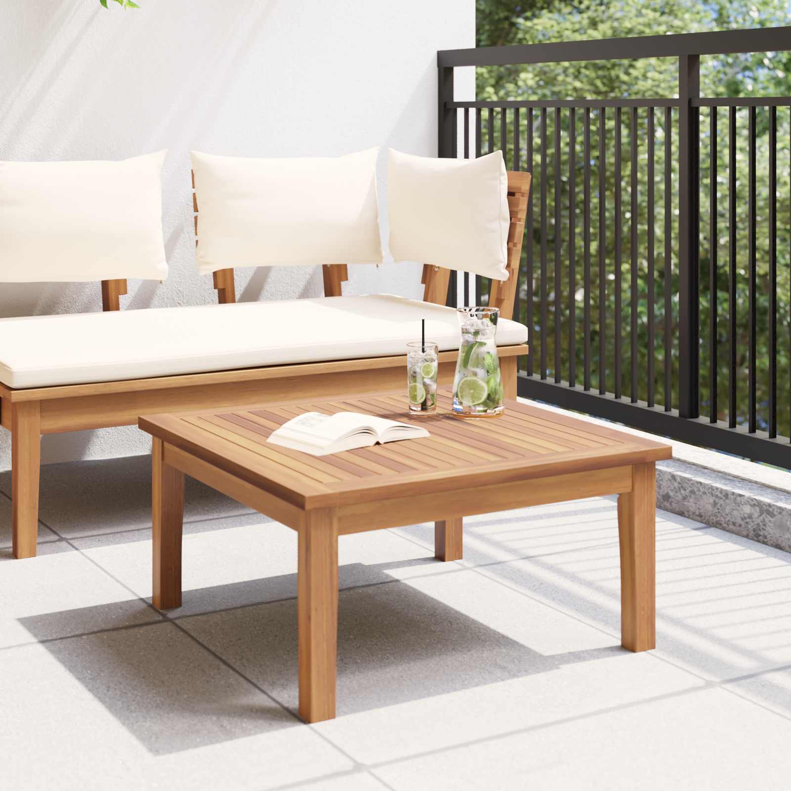Gartentisch Braun Massivholz Teak