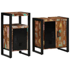 Badezimmermöbel-Set mit Regal 2 pcs Massives upgecyceltes Holz