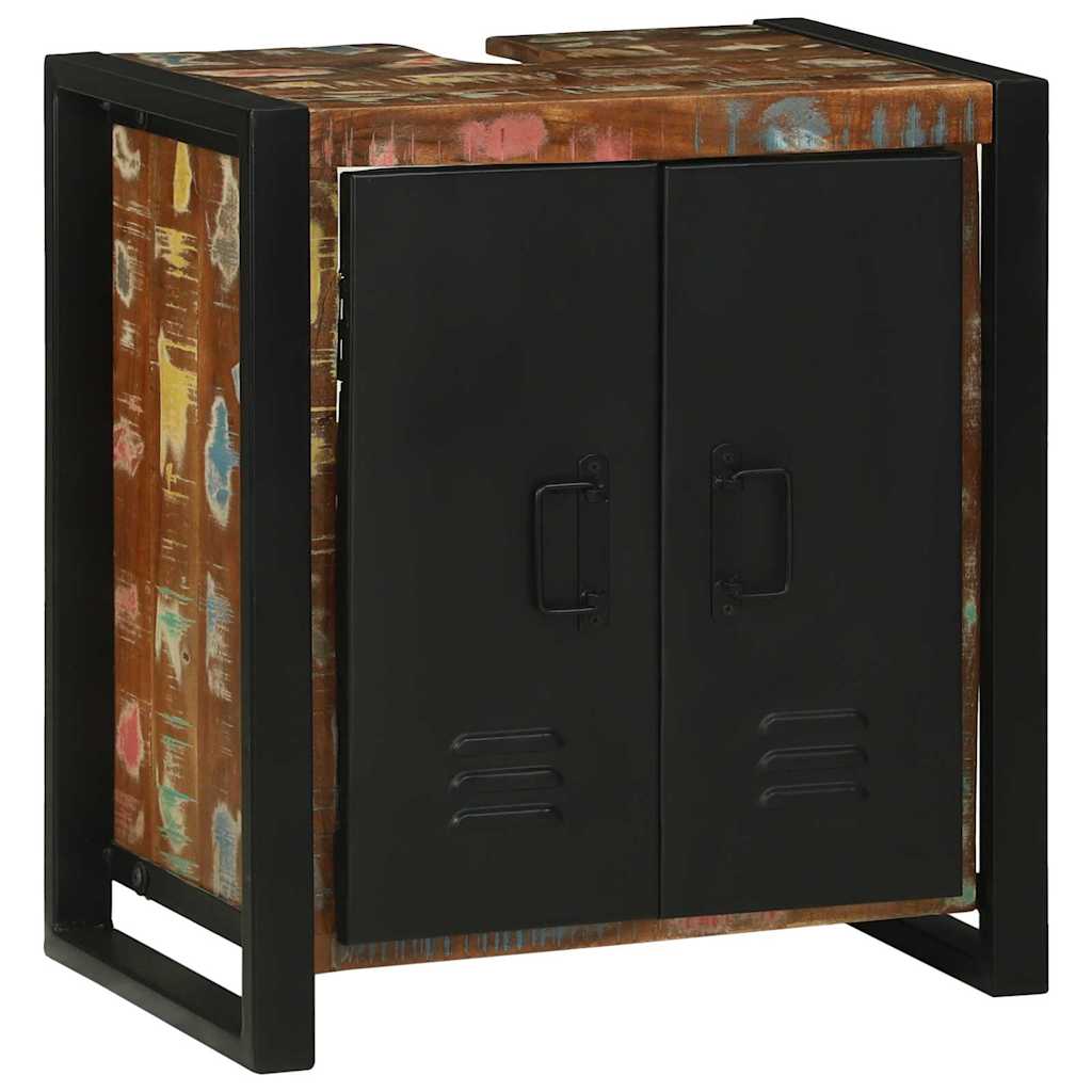 Badezimmermöbel-Set mit Regal 2 pcs Massives upgecyceltes Holz