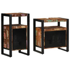 Badezimmermöbel-Set mit Regal 2 pcs Braun Massives Altholz