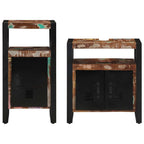 Badezimmermöbel-Set mit Regal 2 pcs Braun Massives Altholz