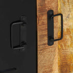 Badezimmermöbel-Set 2 pcs Braun und Schwarz Massivholz Mango