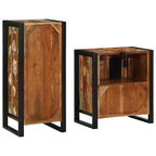 Badezimmermöbel-Set mit Regal 2 pcs Massives upgecyceltes Holz