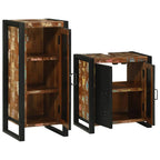 Badezimmermöbel-Set mit Regal 2 pcs Mehrfarbig Massives Altholz