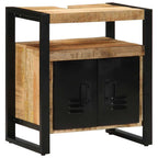 Badezimmermöbel-Set 2 pcs Braun und Schwarz Massivholz Mango