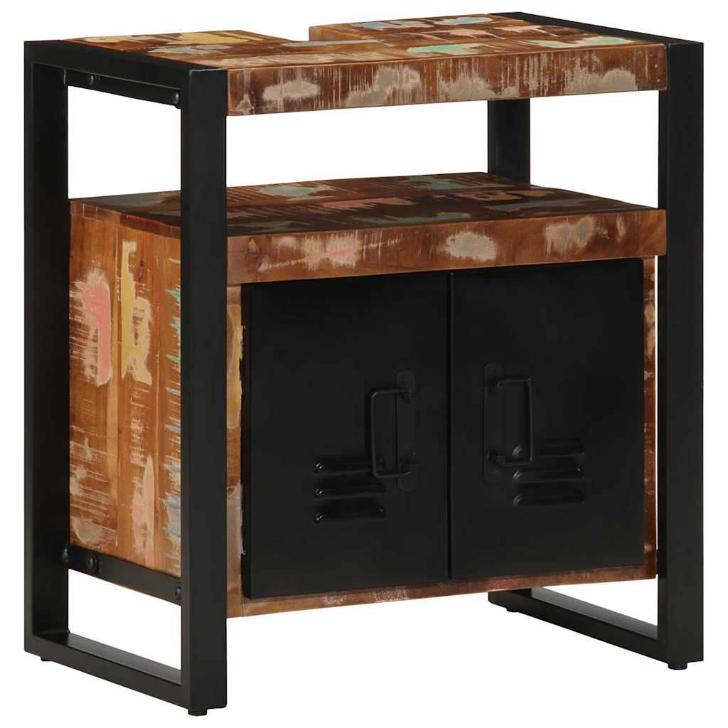Badezimmermöbel-Set mit Regal 2 pcs Massives upgecyceltes Holz