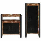 Badezimmermöbel-Set mit Regal 2 pcs Massives upgecyceltes Holz