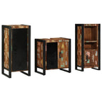 Badezimmermöbel-Set mit Regal 3 pcs Massives upgecyceltes Holz
