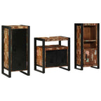 Badezimmermöbel-Set mit Regal 3 pcs Massives upgecyceltes Holz