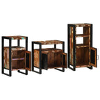 Badezimmermöbel-Set mit Regal 3 pcs Massives upgecyceltes Holz