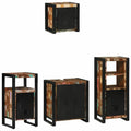 Badezimmermöbel-Set mit Regal 4 pcs Massives upgecyceltes Holz