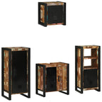 Badezimmermöbel-Set mit Regal 4 pcs Massives upgecyceltes Holz