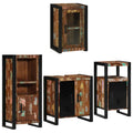 Badezimmermöbel-Set mit Regal 4 pcs Mehrfarbig Massives Altholz
