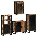 Badezimmermöbel-Set mit Regal 4 pcs Mehrfarbig Massives Altholz