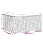 4-tlg. Garten-Lounge-Set mit Kissen Schwarz Poly Rattan