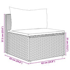 5-tlg. Garten-Lounge-Set mit Kissen Schwarz Poly Rattan
