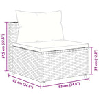 5-tlg. Garten-Lounge-Set mit Kissen Schwarz Poly Rattan