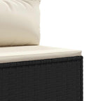 9-tlg. Garten-Lounge-Set mit Kissen Schwarz Poly Rattan