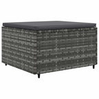 6-tlg. Garten-Lounge-Set mit Kissen Grau Poly Rattan