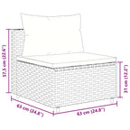5-tlg. Garten-Sofagarnitur mit Kissen Schwarz Poly Rattan