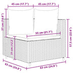 5-tlg. Garten-Sofagarnitur mit Kissen Braun Poly Rattan