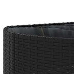8-tlg. Garten-Sofagarnitur mit Kissen Schwarz Poly Rattan