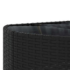 7-tlg. Garten-Sofagarnitur mit Kissen Schwarz Poly Rattan