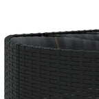 5-tlg. Garten-Sofagarnitur mit Kissen Schwarz Poly Rattan