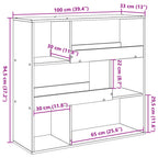 Bücherregal/Raumteiler Betongrau 100x33x94,5 cm