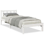 Massivholzbett Extra Lang ohne Matratze Weiß 80x220 Kiefernholz