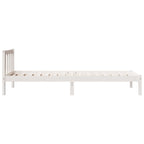 Massivholzbett Extra Lang ohne Matratze Weiß 100x220 Kieferholz