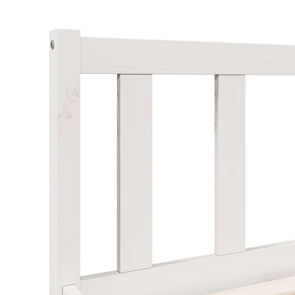 Massivholzbett Extra Lang ohne Matratze Weiß 100x220 Kieferholz