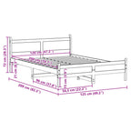 Massivholzbett ohne Matratze 120x200 cm Kiefernholz