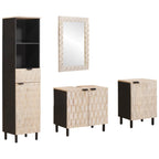 Badezimmer Sets mit Regal 4 pcs Weiße gewaschene Oberfläche