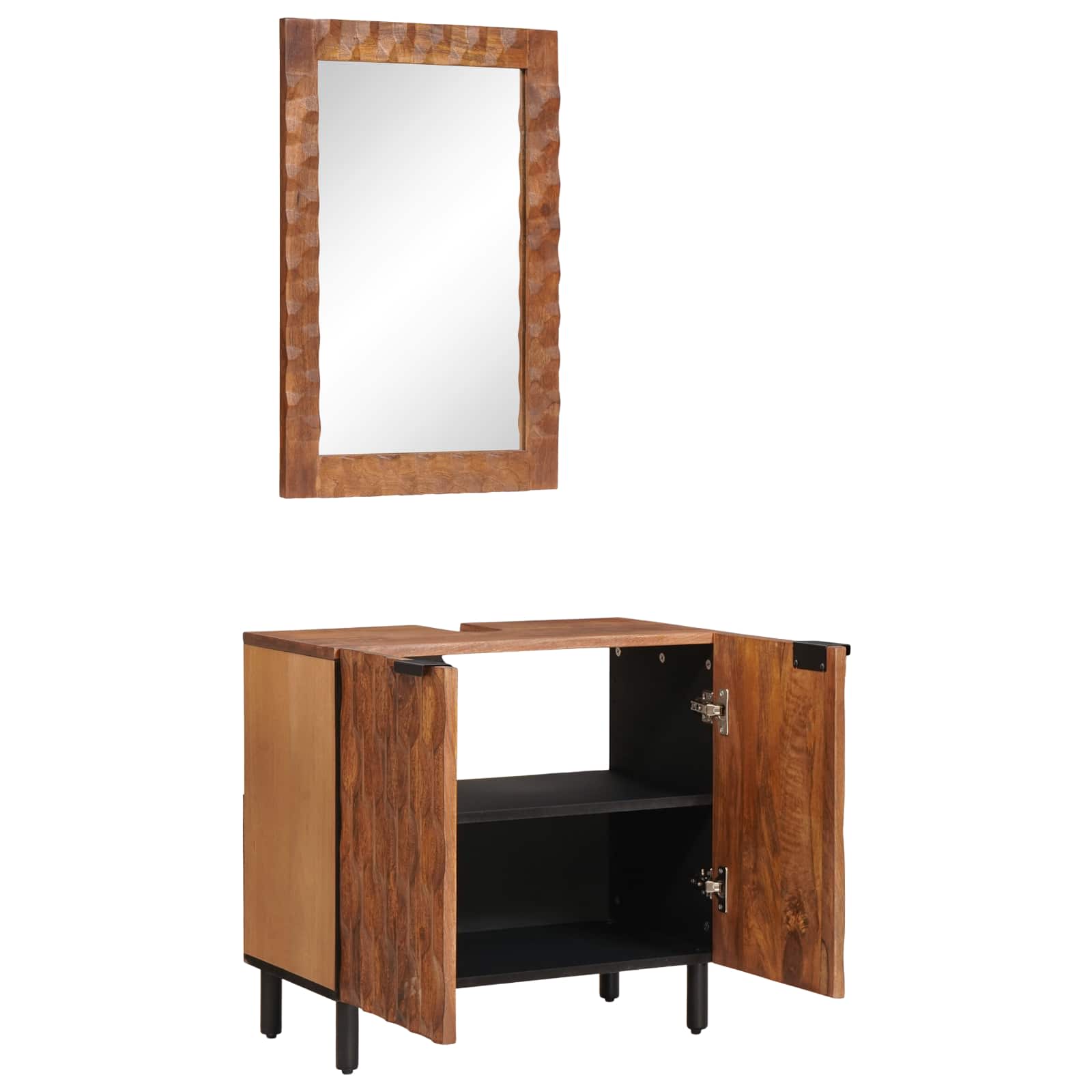 Badezimmer Sets 2 pcs Akazie Braun Winish Massivholz Mango