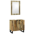 Badezimmerschrank-Set 2 pcs Natur Massivholz Mango