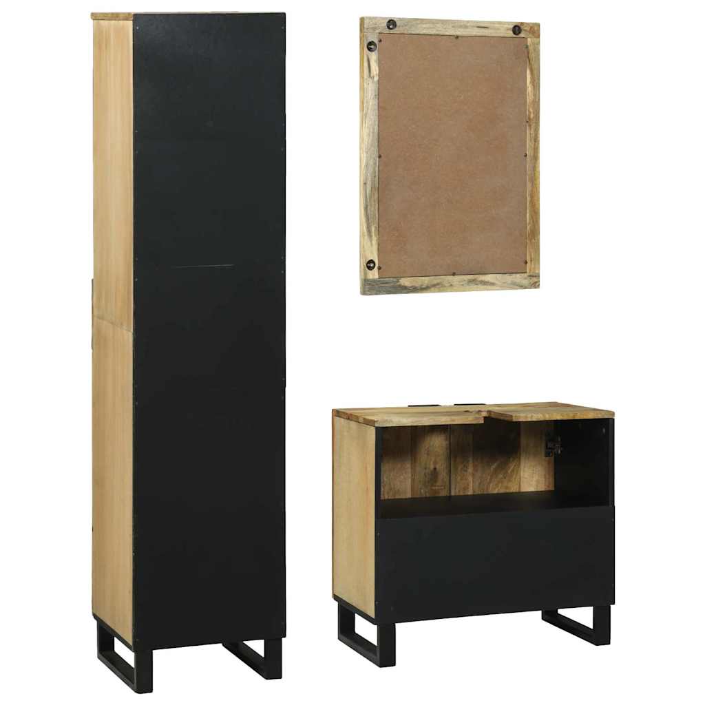 Badezimmermöbel-Set mit Schubladen 3 pcs Braun Holzwerkstoff