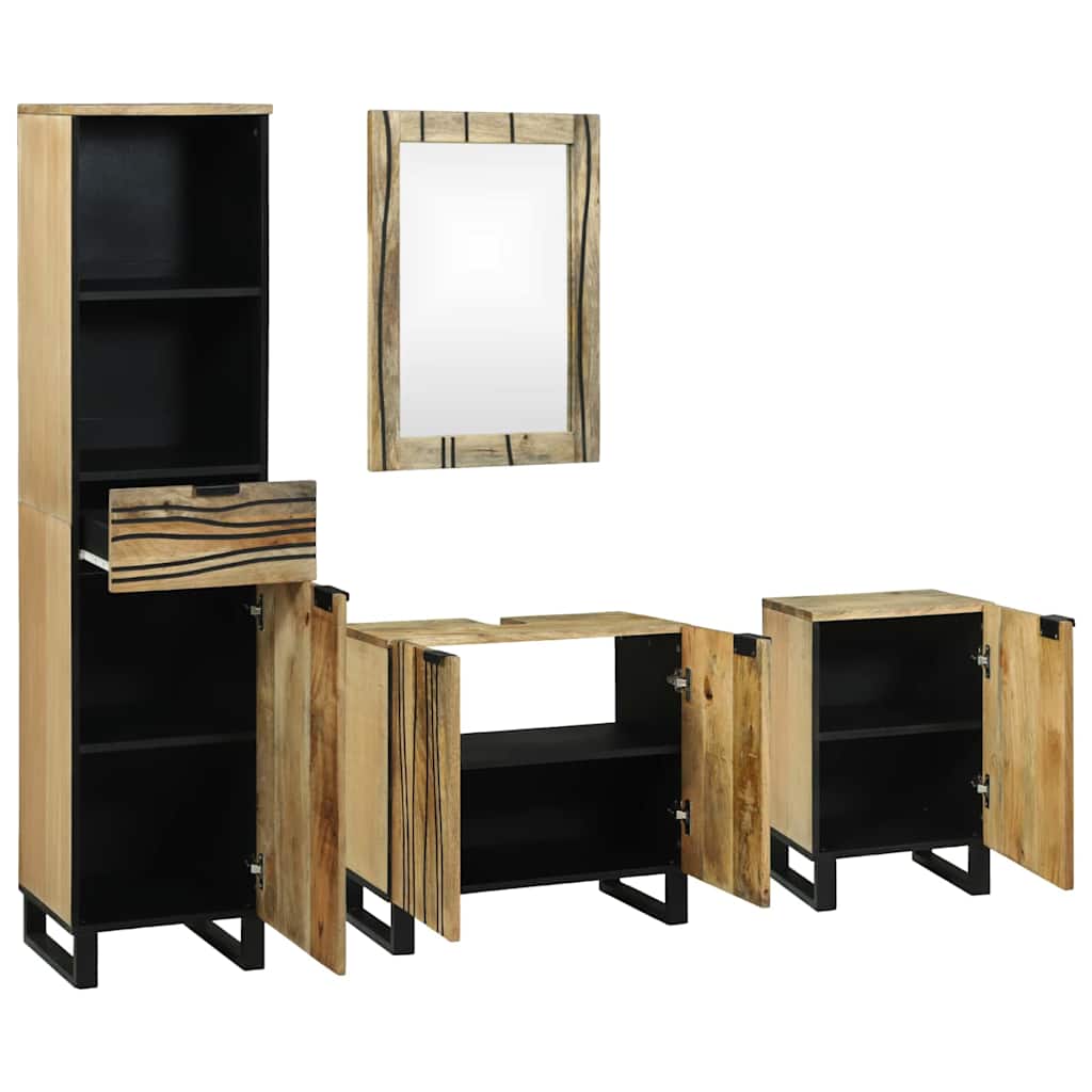Badezimmermöbel-Set mit Schubladen 4 pcs Braun Holzwerkstoff