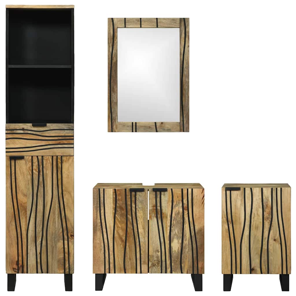 Badezimmermöbel-Set mit Schubladen 4 pcs Braun Holzwerkstoff
