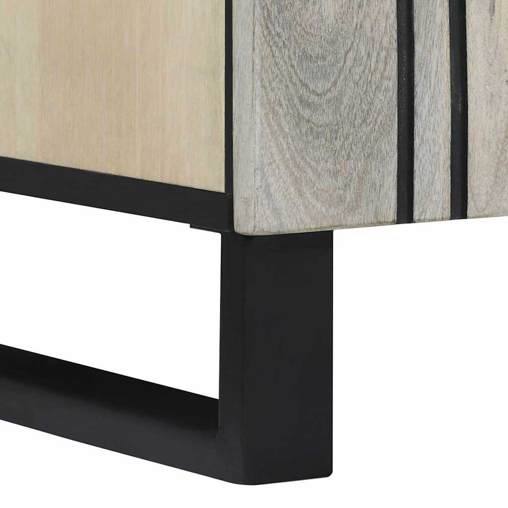 Badezimmerschrank-Set 2 pcs Weiß Massivholz Mango