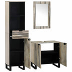 Badezimmermöbel-Set mit Schubladen 3 pcs Weiß Holzwerkstoff