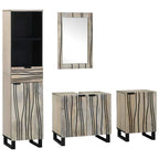 Badezimmermöbel-Set mit Regal 4 pcs Walnussbraun Holzwerkstoff
