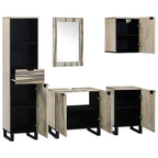 Badezimmermöbel-Set mit Regal 5 pcs Walnussbraun Holzwerkstoff